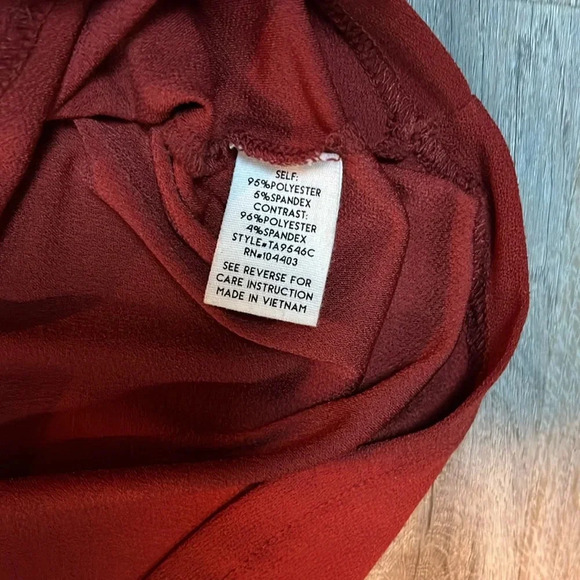 The workshop rolled sleeve orange blouse with zippered vneck - Picture 5 of 6